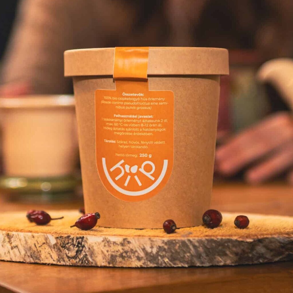 Csipkebogyó-filteranyag